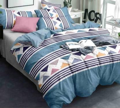 belvoro Super Soft Glace Cotton King Size Comforter with 1 Flat Bedsheet & 2 Pillow Covers