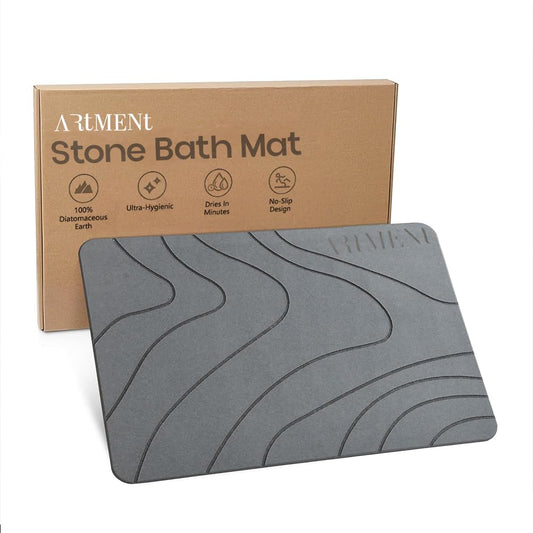 Morvica TerraDry Stone Diatomaceous Earth Shower Mat – Quick-Dry, Super Absorbent & Non-Slip Mat