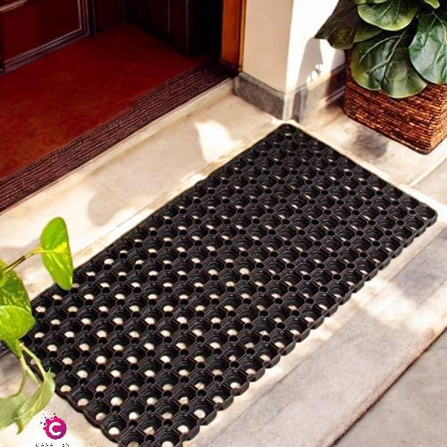 Nestoro Rubber Hollow Zoom Outdoor Door Mat – Durable, Non-Slip, Weather-Resistant Entrance Rug for Home and Garden Use