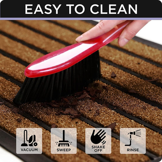 Hirelli Artistic Striped Dirt Defender Antislip Rectangular Welcome Door Mat for Home & Hall