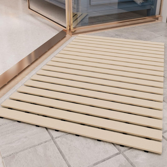 Demon Premium Anti-Slip Shower Mat, Striped Bath & Kitchen Mat, Stand-Up Design, Antibacterial, Machine Washable, Non-Skid Surface