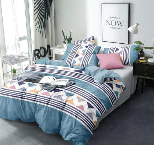 belvoro Super Soft Glace Cotton King Size Comforter with 1 Flat Bedsheet & 2 Pillow Covers