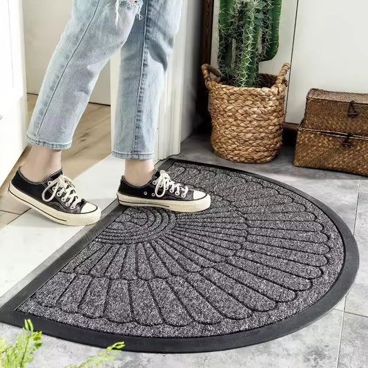 Amazev Semi-Circular Rubber Door Mat for Home, Anti-Skid Bathroom Floor Mat, Premium Durable Entryway Rug