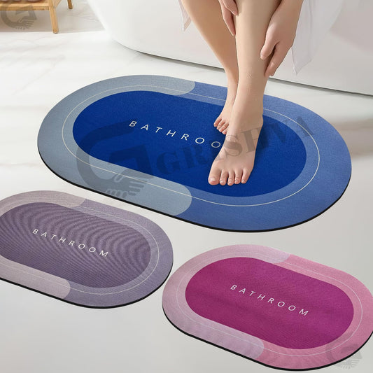KOISHVA® 3.5mm Anti-Skid Water-Soaking Bathroom Door Mat – Soft, Water Absorbent Printed Floor Mat for Home Use (1 Piece)