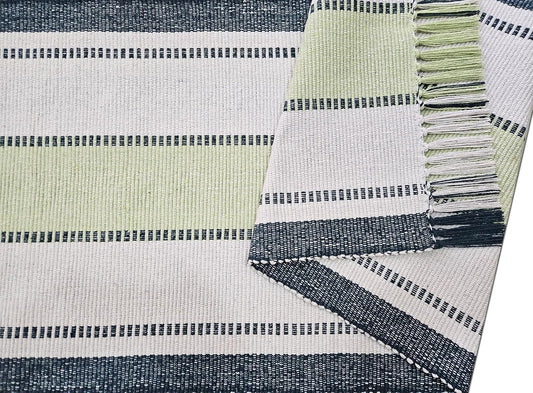 BROCHUNK® Diamond-Woven Cotton Floor Runner Rug – 2x5 ft (22x60 in) Pit Loom Mat for Kitchen, Bedroom, Living & Dining Room